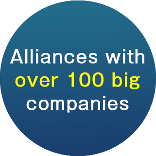 Alliances with over 100 big companies